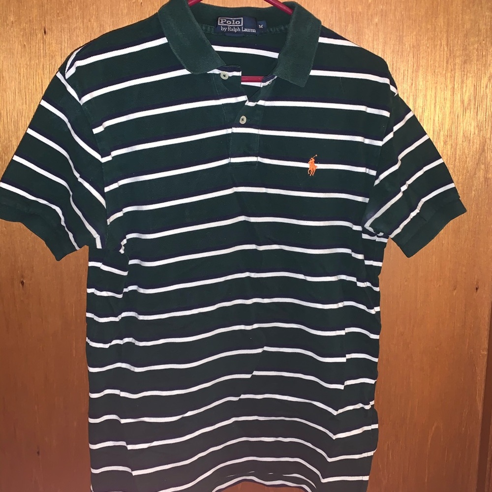 Polo Ralph Lauren Vintage Striped Green Polo Shirt